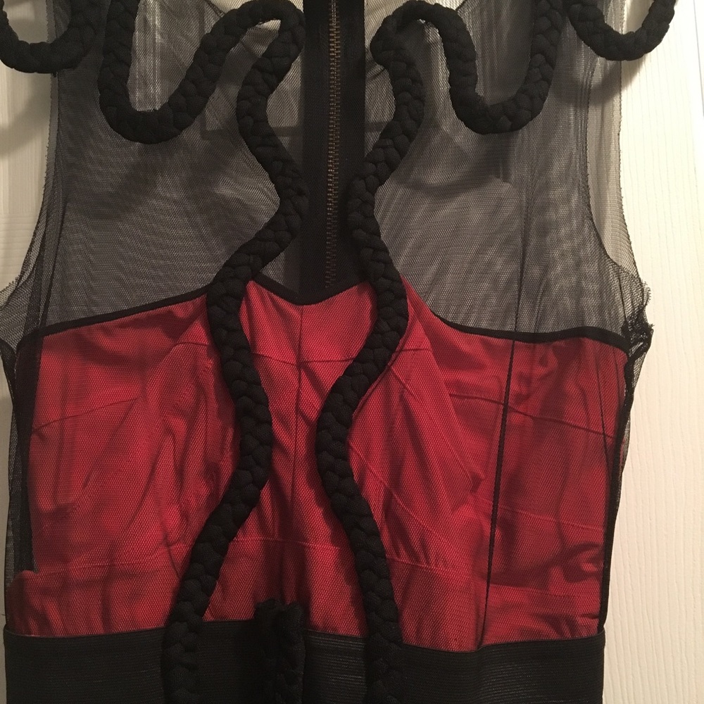 Black and orange sheer dress